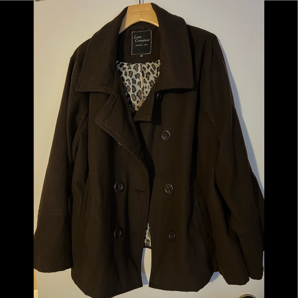 Brown ladies pea coat size 3x